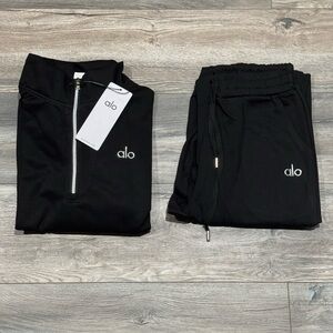 ALO Yoga Kids Black Jogger Sweatpants with Logo
